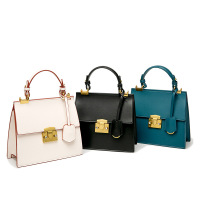 Three Sons大气感凯莉包小众设计包包女时尚搭扣手提包法式复古