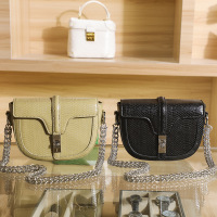 Three Sons马鞍包包女复古半圆时尚蛇纹链条包感百搭鳄鱼纹斜挎