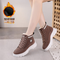 DBMG加绒马丁靴靴女2022冬季棉鞋潮款瘦瘦保暖冬款短靴女软雪地