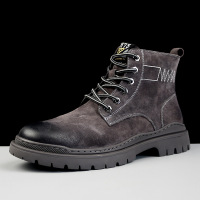 DBMG男鞋2022秋冬马丁靴休闲复古短筒男靴子防滑男士工装型男皮