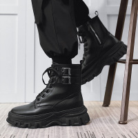 Ceen Bulled2023新款男士马丁靴英伦风机车靴高帮皮面潮流森系常