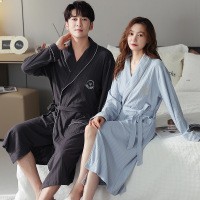 DBMG情侣睡袍女秋冬季长袖晨袍男士宽松浴衣长款浴袍家居服