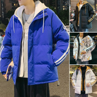 Brookings2022港风假两件夹克男潮流连帽新款加绒夹克外套男加厚