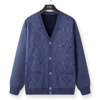 中老年毛衣男爸爸开衫针织衫老年人爷爷秋冬季加绒加厚针织衫外