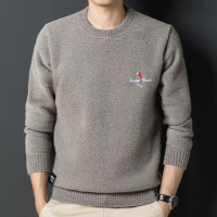 秋冬雪尼尔男士休闲圆领纯色打底衫加厚保暖男装针织衫