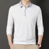 Ceba2022秋季男式翻领长袖Polo衫 男装T恤衫上衣男士