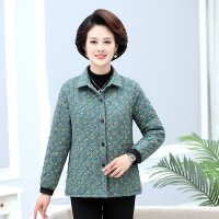 冬装新款妈妈装40-60岁短款中年女士休闲格子款婆婆外套