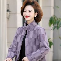 妈妈装外套时尚洋气中年女士秋冬仿水貂绒上衣中老年冬装