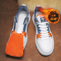 Ceba冬季男鞋新款动漫小白鞋加绒加厚保暖运动板鞋青年休闲百搭