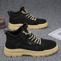 Ceba马丁靴高帮男鞋新款工装靴男士英伦风百搭短靴男复古厚底靴