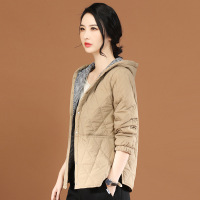 Brookings复古格子连帽女2022年冬装新款百搭小厚外套女