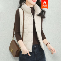 Brookings立领无袖加厚棉马甲短外套女2022年冬装新坤百搭女马甲