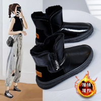 Jusen Shayu2022冬季新款加绒雪地靴女厚底防滑短筒靴休闲女鞋保
