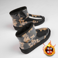 Jusen Shayu2022秋冬季新款加绒雪地靴女防滑短筒靴休闲保暖面包