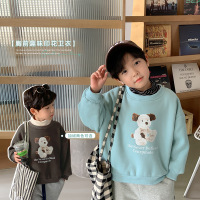 Jusen Shayu儿童卫衣2022童酷冬季童装韩版男女童卡通印花加绒保