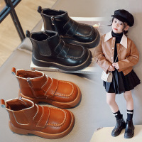 Three Sons儿童皮靴2022秋冬新款儿童马丁靴英伦风女童短靴软底
