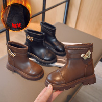 Three Sons女童马丁靴2022冬季新款儿童加绒加厚皮靴靴中大童保