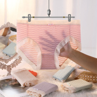 Jusen Shayu内裤纯绵女凸蕉内裤三角裤蜂窝棉档透气高弹中腰内裤