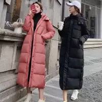 Three Sons帽子可拆卸女过膝加长款2022冬季新款加厚外套女