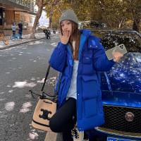 Three Sons2022年新款冬季衣女中长款韩版宽松加厚面包服外套