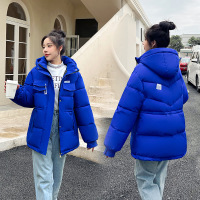 Three Sons韩国连帽收腰抽绳女中长款2022冬新款加厚面包服外套