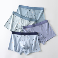 Brookings新款ins风印花男士内裤 3DU凸平角裤 棉质少男内裤