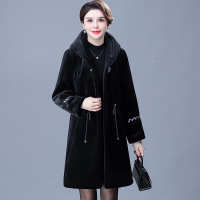 2022年过年大衣时尚贵气妈妈装女装外套冬季长款高个子连帽