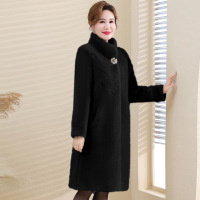 南方过年新衣系列中年女装大衣时尚皮毛一体仿水貂绒衣服妈妈装