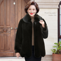 新款女装中年仿貂绒大衣时尚50岁妈妈装60岁仿水貂外套女装