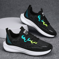 男鞋时尚新款2023春季薄款透气舒适运动鞋时尚百搭拼色低帮老爹