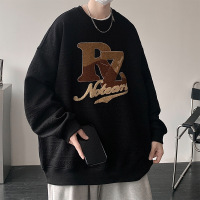 Brookings360g波西米亚提花春季复合圆领卫衣男宽松百搭潮牌上衣