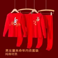 Ceba2023儿童本命年红色保暖内衣套装大童男女童兔年秋衣秋裤
