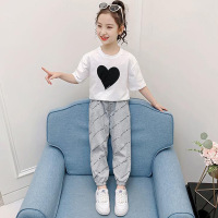 Brookings2023新款夏装女童套装中大童儿童韩版洋气爱心两件套女