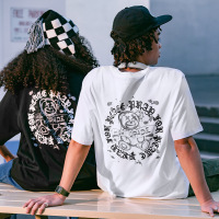 DBMG哥特字体搞怪小熊T恤2023春夏潮牌宽松220克男士短袖