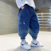 Three Sons童装男童裤子儿童牛仔裤春秋款2023新款春季潮酷帅气