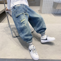 Three Sons童装男童破洞牛仔裤2023新款儿童裤子春秋款中大童春