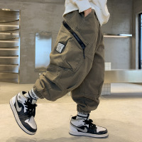 Three Sons男童裤子春秋款2023新款儿童春装工装裤中大童男孩春