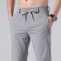 Brookings2023春夏新款男士休闲长裤松紧腰直筒宽松韩版潮身百搭