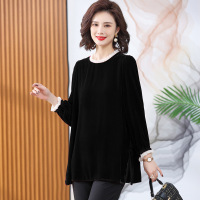中年女装丝绒春中年女装40岁加肥加大妈妈装小衫春款中年衣服秋