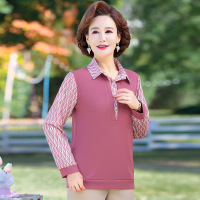 新款女装妈妈装春款小衫时尚衬衫领中年女装长袖上衣气质中老年