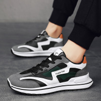 Ceba2023新款春季港风青年户外休闲低帮男鞋皮革拼接运动阿甘鞋