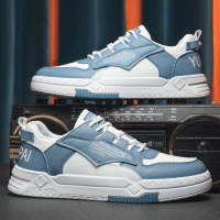 Ceba2023春季上新皮革拼接厚底运动板鞋学院风百搭休闲潮流低帮