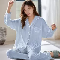 DBMG可外穿睡衣女士新款春季长袖提花开衫翻领可爱卡通家居服套