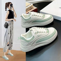 Jusen Shayuins潮韩版小白鞋女2023春季新款厚底松糕鞋女透气板