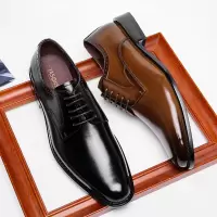 Brookings2023秋季新款男士正装皮鞋男款休闲透气英伦男皮鞋商务
