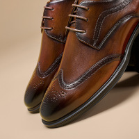 Brookings2023春季新款布洛克雕花男士皮鞋商务英伦风结婚鞋休闲