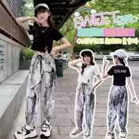 Brookings女童夏季套装2023新款洋气女孩套装时髦儿童夏装两件套
