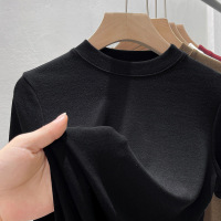 Ceba莫代尔棉打底衫女2023女装新正肩短袖t恤弹力内搭基础款上衣