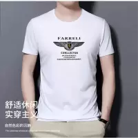2023夏季新款时尚休闲短袖t恤薄款透气圆领字母青年男装T恤衫
