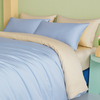 Three Sons日式兰精天丝床单四件套60支纯色被套南通床笠4件套床